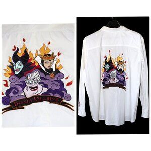Disney Villains embroidered White Shirt MALEFICENT-EVIL QUEEN- URSULA Size 3X